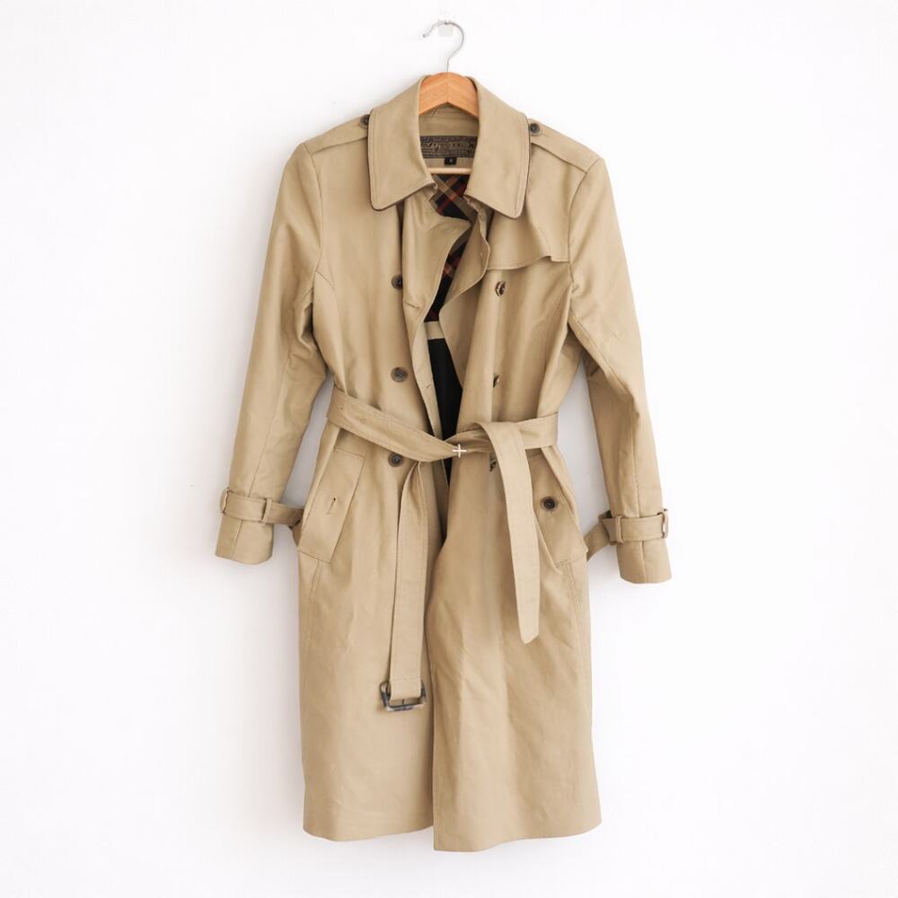 Pendleton Lined Button Front Belted Collared Tren… - image 1